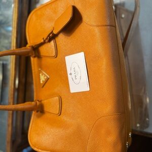 Prada Orange Leather Satchel